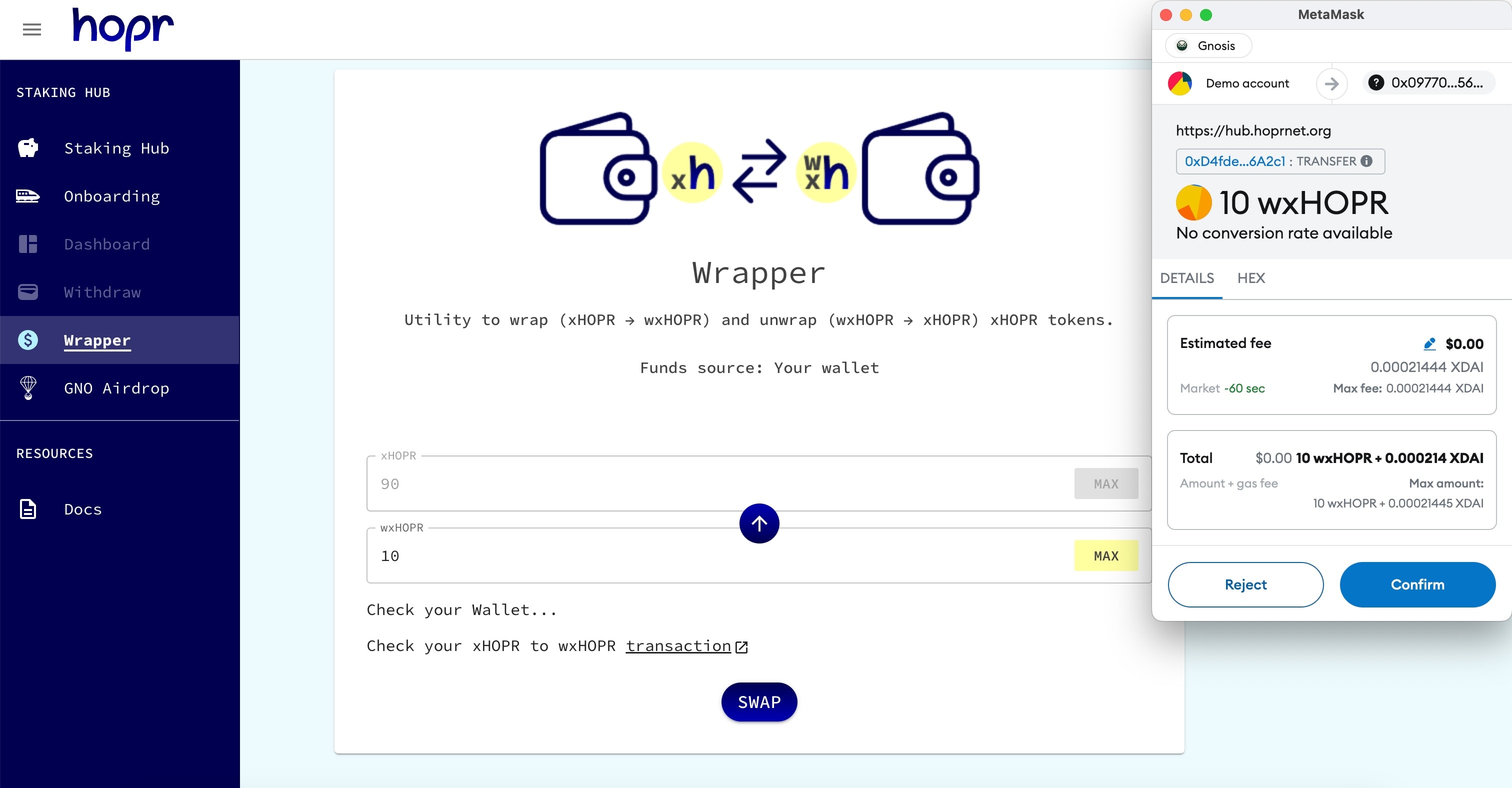 Staking hub wrapper